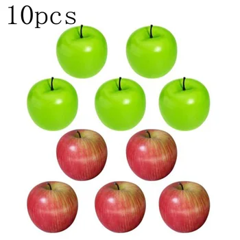 10vnt Modeliavimas Vaisių Apple Plastiko Netikrą Raudona Obuoliai Foto Rekvizitai Dirbtinis žali Obuoliai Virtuvės Namų Šaliai Dekoro