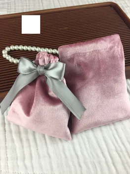 20pcs ilgai pliušinis vestuvių saldainių dėžutės aksomo audinys, dovanų maišeliai šalis dekoro deep pink jewelly pakavimo maišeliai partija pasisako