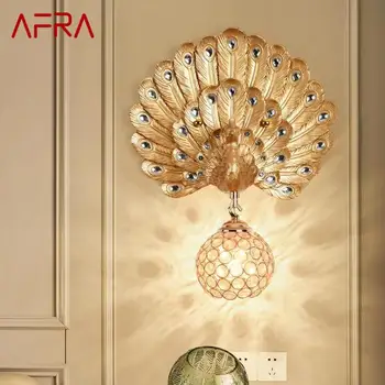 AFRA Šiuolaikinio Dervos Povas Sienos Šviesos diodų (LED) Aukso Kūrybos Kristalų Sconce Žibintus, Namų Kambarį Miegamojo Puošimas