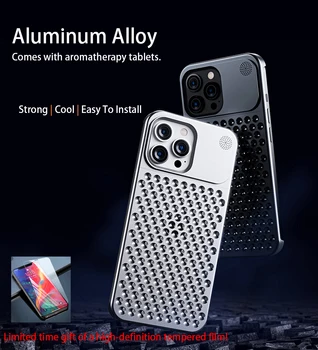 Aliuminio lydinio, šilumos išsklaidymo telefoną atveju iPhong 14 13 Pro Max 14Plus Ateina Su Aromaterapija Tablečių