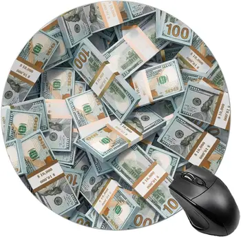 Amerikos Doleris Bill Apvalios Pelės Mygtukai Pinigų Pelės Kilimėlis su Dizaino Non-Slip Gumos Kilimėlis Žaidimų Biuro Darbas Kompiuteriu