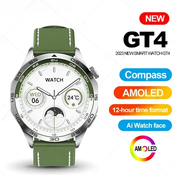 AMOLED Smart Žiūrėti GT4 Vyrai Moterys NFC Kompasas Smartwatch Širdies ritmo 