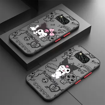 Animacinių filmų Kuromi Melodija Telefoną Atveju Xiaomi Poco M3 F3 X3 NFC X4 GT X5 Pro X3 Pro M5 C40 M5s X4 Matinis Funda Galinį Dangtelį