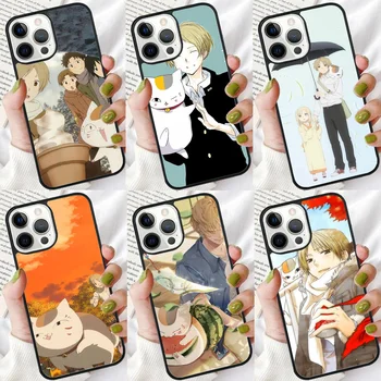 Anime Nyanko Sensei Natsume Yuujinchou Telefono dėklas Skirtas iphone SE2020 15 14 6 7 8 plius XR XS 11 12 13 Pro max Korpuso Dangtelį coque