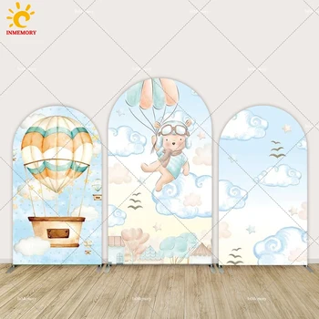 Arkos Fone Padengti Chiara Sienų Plokštės, Karšto Oro Balionų Lokys Baby Shower Pasirinktinę Animaciją Arch Berniukas Mergaitė Gimtadienio Apdaila