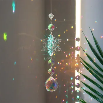 Crystal Šviesos Surinkimo Pakabukas Snaigės Kalėdų Rainbow Šviesos Gaudyklė Lango Kiemo Dekoro Spalvingų Karoliukų Namų Sodas