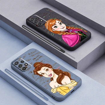 Disney Aisha Anna Samsung Galaxy A73 A53 A54 A33 A52 A22 A32 A71 A51 A21S A03S 4G 5G Skysčio Virvė Minkšta Telefono dėklas Fundas