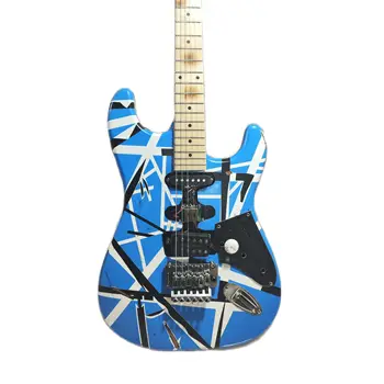 Gamykloje Angos 6-string retro sena elektrine gitara, mėlynas lipdukas aplankyti senas dviejų vibrato tiltas pašto.