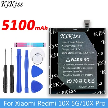 KiKiss už Xiao Mi 5100mAh BM4S Telefono Baterija Xiaomi Redmi 10 X 10 X 5G/ Redmi 10X Pro 10XPro 5G Telefonas Bateria