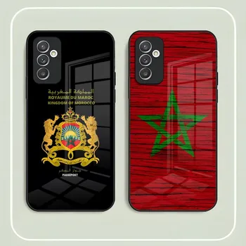 Marokas Vėliavos Telefono dėklas Grūdintas Stiklas Samsung S20 S21 S22 S30 Pro Ultra Plus S7Edge S8 S9 S10E Plius Funda Dangtis