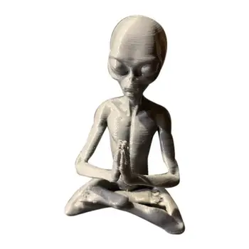Medituojant Svetimų Dervos Sodo Statula Meditacinė Nežemiškos Skulptūra Lauko Saucerman Statulėlės Sodo Puošyba, Dekoras