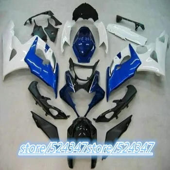 Naujas ABS balta mėlyna Purvasargiai viršeliais ir bodyworks Komplektas, Tinka SUZUKI GSXR1000 2005-2006 GSXR1000 05 06 K5 purvasargiai