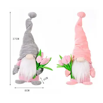 Patrauklios Gnome Lėlės Maža Populiarus Šiaurės Tulpių Puokštė Elf Žaislas dilimui 2 Spalvų Beveidis Lėlės Dekoro Atostogų