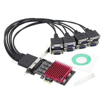 PCIE 8 Port RS232 Plėtros Plokštę PCI-E X1 8 Uostų DB9 Serijos Kortelės, 8 Chipset PCI-Express Valdiklio plokštė
