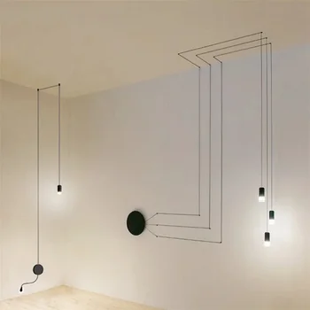 Pramonės Geležies LED Sieniniai šviestuvai G9 Meno Ilgą Eilutę Sienos Lempos Juoda Minimalistinio Montuojamas Kabo Miegamojo Kambarį Apdaila