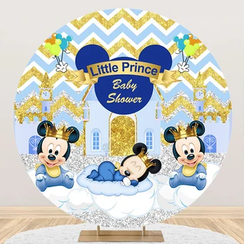 Raundas Mickey Mouse Fone Kūdikių Dušas Berniukas Ratas Naujagimių Laimingas Gimtadienio 1st Fono Nuotrauką Reklama Apdaila