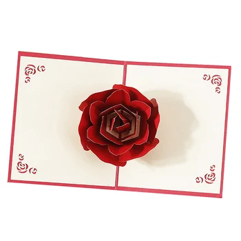Rožių Gėlių Atvirukas 3D Pop-Up Atvirukai Vestuvių, Gimtadienio Jubiliejų, Poroms Žmona Vyrui Valentino Dienos Dovanų