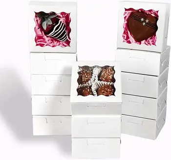 Slapukus Dėžės Muilo Dėžės Šokolado Triufelių Dėžutės 4, Spurgos Dėžės Macaron Dėžės Mini Kepyklų Dėžės su Lango, Alaus Dėžės