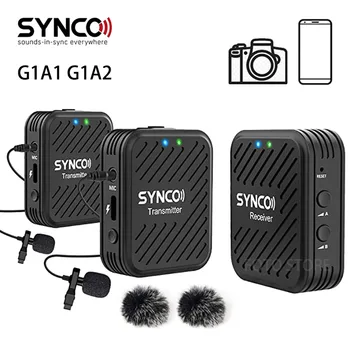 SYNCO G1 G1A1 G1A2 Bevielio Mikrofono Sistema 2.4 GHz Interviu Lavalier Atvartas Mic Imtuvo Rinkinys, skirtas Telefonams DSLR Tablet vaizdo kamera