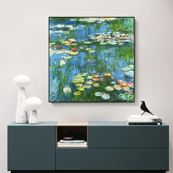 Žinomų Tapybos Vandens Lelijos Pateikė Claude Monet Paveikslai, Plakatai ir Spausdina Impresionistų Meno Nuotraukas, Namų Dekoro